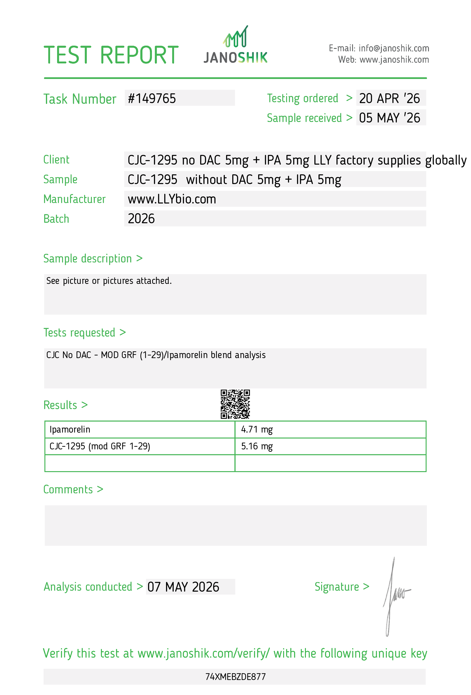 CJC-1295 no DAC + Ipamorelin report