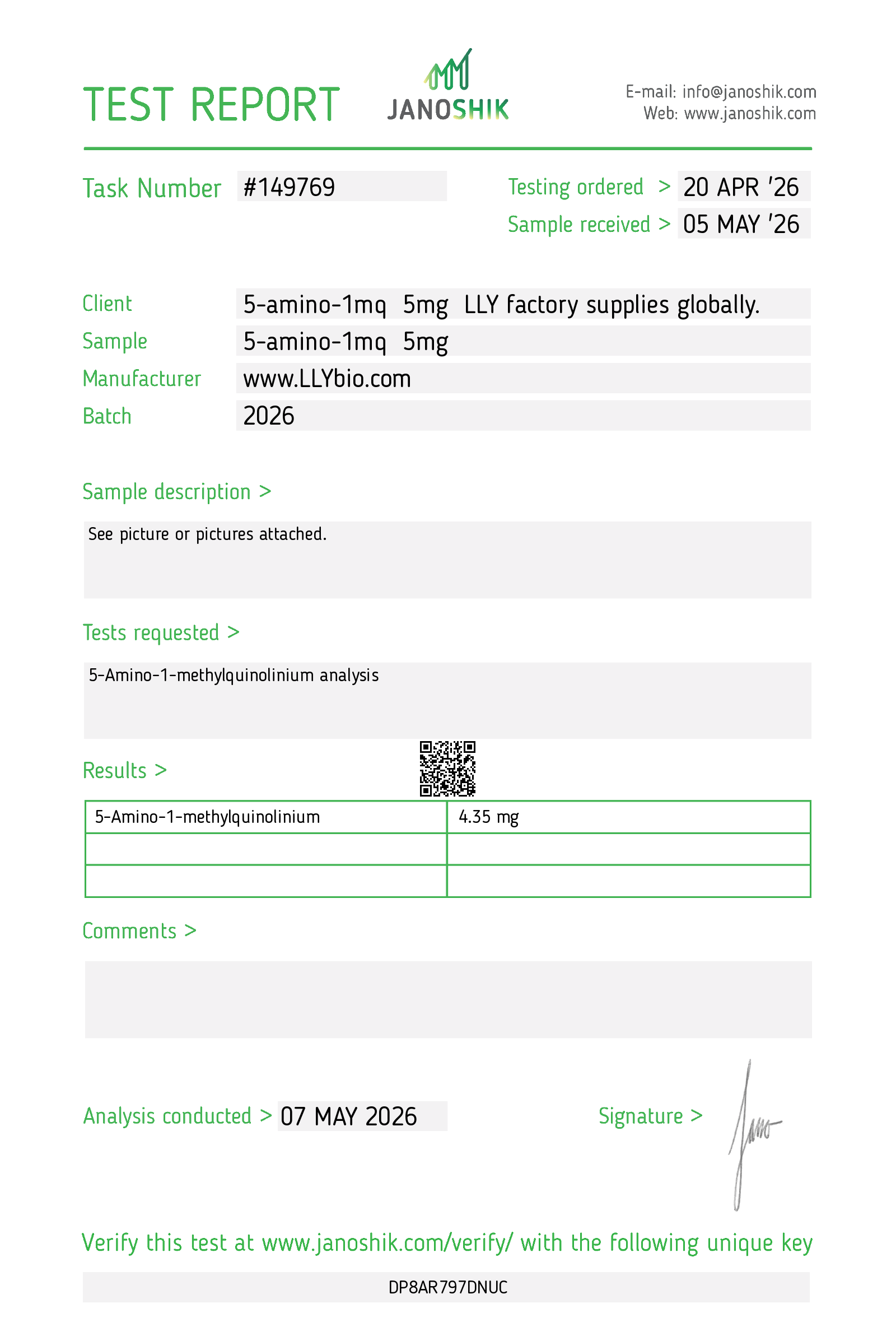 5-Amino-1MQ report