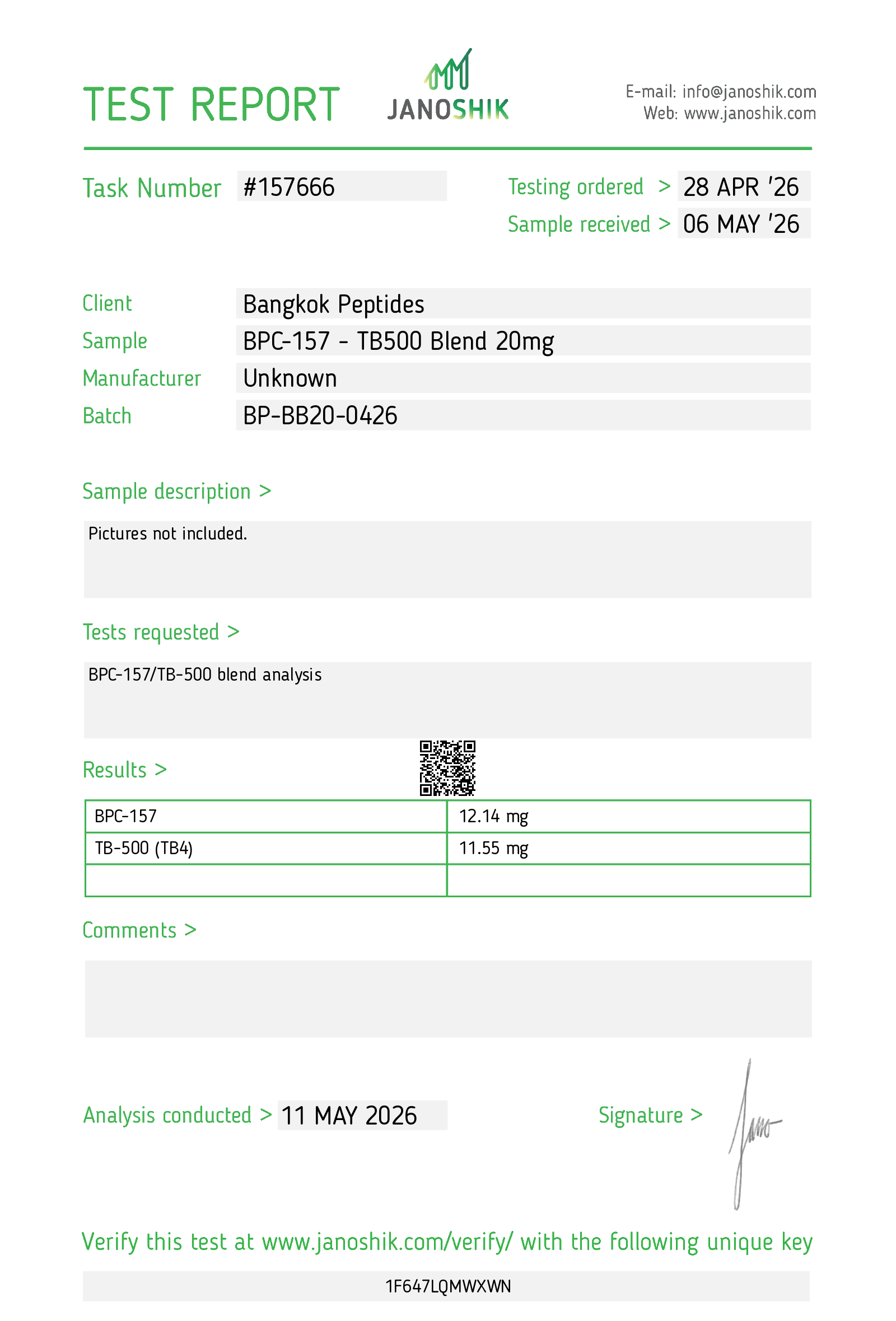 BPC-157 / TB500 Blend report